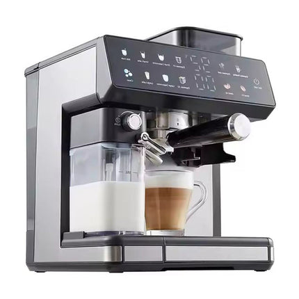 3-in-1 Espresso Coffee Machine with Built-in Grinder & Milk Frother