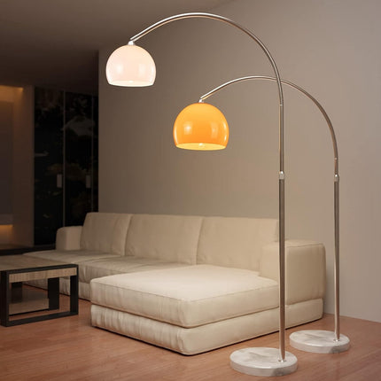 Tall Arc Floor Lamp with Acrylic Shade Adjustable Standing Light E27 Socket for Living Room