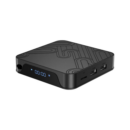 Android 12 TV Box 4K UHD Streaming with Dual WiFi, Bluetooth and Voice Remote – Black