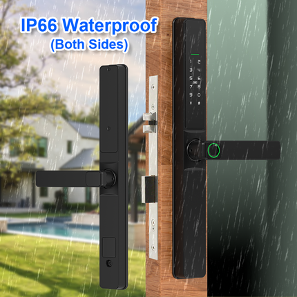 Sliding Smart Door Lock with Fingerprint, Password, Card & Key Access for Home & Office