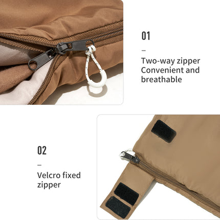 Outdoor Winter Sleeping Bag Envelope Style with Breathable Cotton Interior