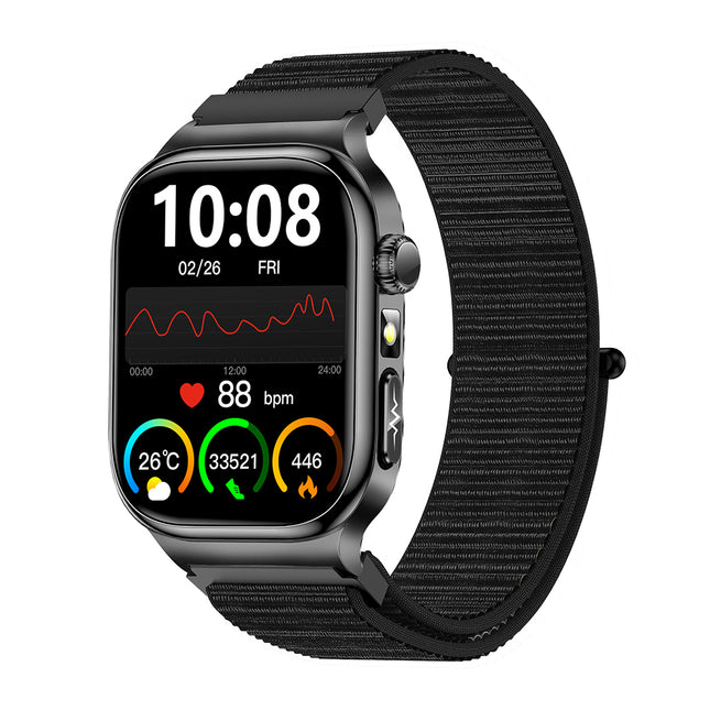 Smartwatch with 2.04" AMOLED Display, ECG, Body Temperature & Fitness Tracking, IP68 Waterproof