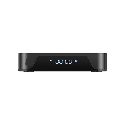 Android 12 TV Box 4K UHD Streaming with Dual WiFi, Bluetooth and Voice Remote – Black