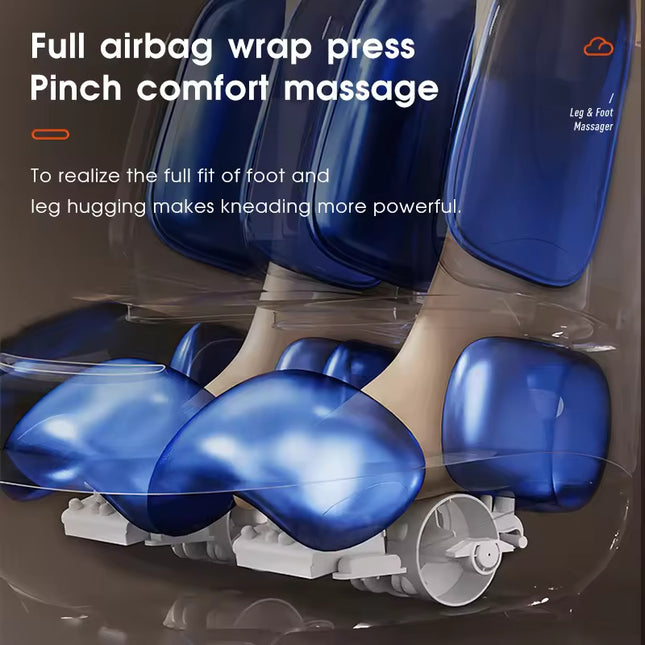 Portable Leg and Foot Massager with Heat, Roller, and Independent Leg Control