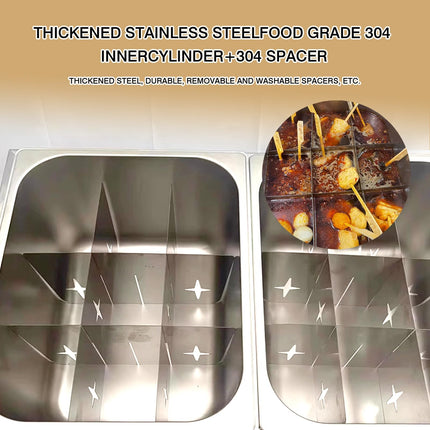 Portable Electric Oden Style Cooker 2400W Stainless Steel Multi Purpose Hot Pot and Skewer Cooker