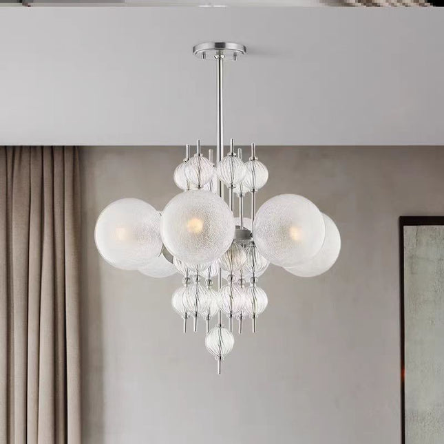 Modern Glass Bubble Pendant Light 8-Light Chandelier for Bedroom Dining Room