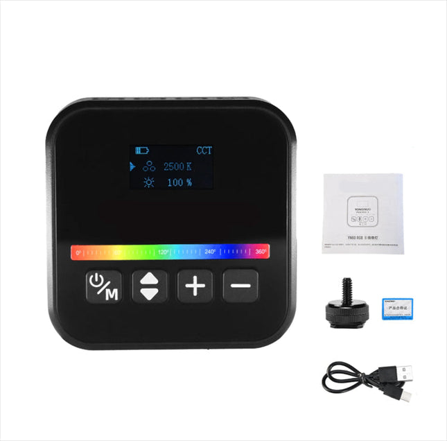 Rechargeable RGB LED Camera Fill Light 6W 2500–9900K Dimmable Pocket Video Light with 1/4 Inch Mount