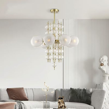Modern Glass Bubble Pendant Light 8-Light Chandelier for Bedroom Dining Room