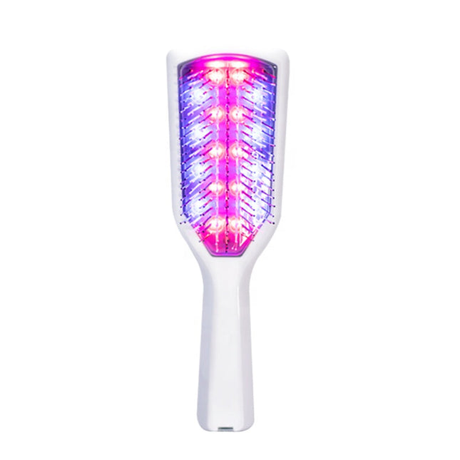 Red & Blue LED Scalp Massage Comb Cordless Hair Care Device White