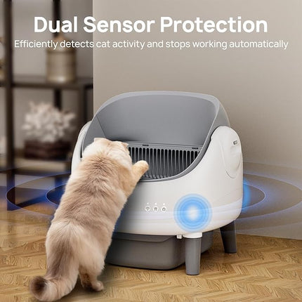 AI-Powered Automatic Cat Litter Box with Smart App Monitoring & Auto Waste Removal