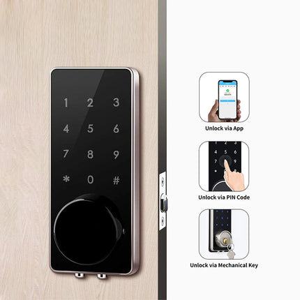 Digital Mortise Door Lock with Touchscreen Keypad, WiFi App Access and Adjustable Backset