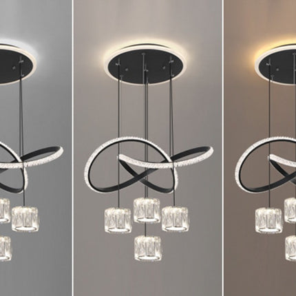 Modern LED Crystal Glass Pendant Light for Living Dining Room Interiors