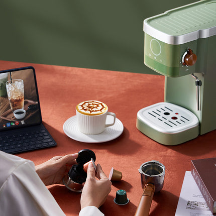 2-in-1 Coffee Machine Grounds & Capsule Compatible 20 Bar Pump
