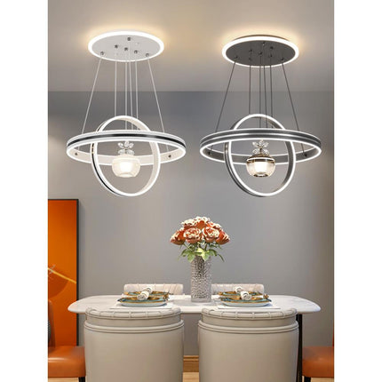 Minimalist LED Crystal Ceiling Light for Bedroom Dining Room Gold Finish