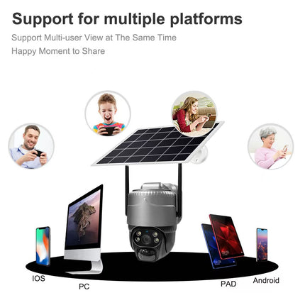 3MP Solar Powered Wireless Security Camera with Pan Tilt and Night Vision
