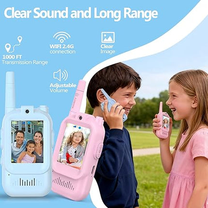 Portable Rechargeable Walkie Talkie Duo with Built-in Camera for Indoor & Outdoor Fun, 100m Reach