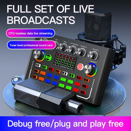 Compact Wireless Sound Card & Microphone with Tripod for PC, Phone, and Streaming