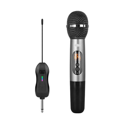 Portable Wireless Karaoke Microphone with Metal Body and Cardioid Pickup for Home and Stage Use