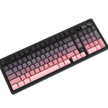 Wireless Wired Mechanical Keyboard PBT Keycaps RGB Knob Tri Mode