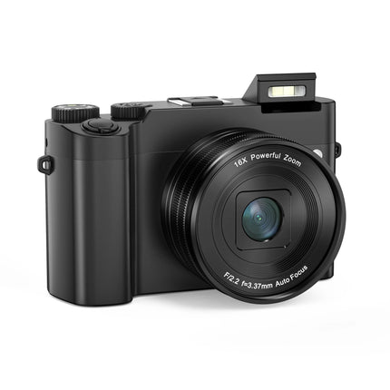 Compact 4K Digital Camera with LED Light, 64MP Photo Enhancement, 16X Zoom & Long-Lasting Battery