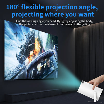 Portable 1080p Projector with Android 11 and 180° Rotatable Handle