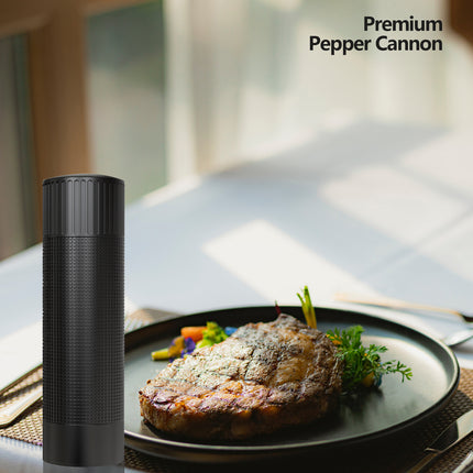 Aluminum Alloy Salt and Pepper Grinder Set with Adjustable Coarseness 170mm Black
