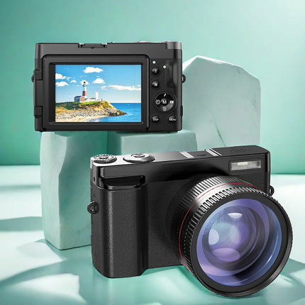 Compact 48MP UHD Camera for Vlogging & Streaming with Rotating IPS Display and LED Light