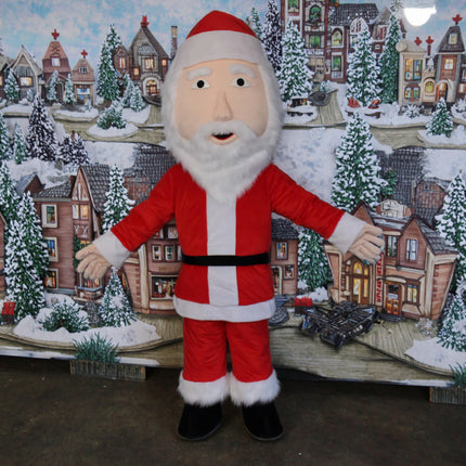 Cartoon Santa Mascot Outfit for Adults Soft EVA Plush Holiday Character Suit