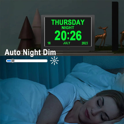 Smart 10” Internet-Connected Digital Alarm Clock with Weather Info & Wireless Time Update