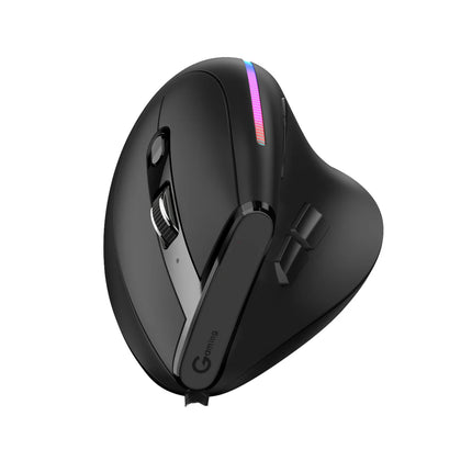 Wireless Ergonomic Vertical RGB Mouse with Rechargeable Battery, 6-Key Design, 2400 DPI for Desktop & Notebook