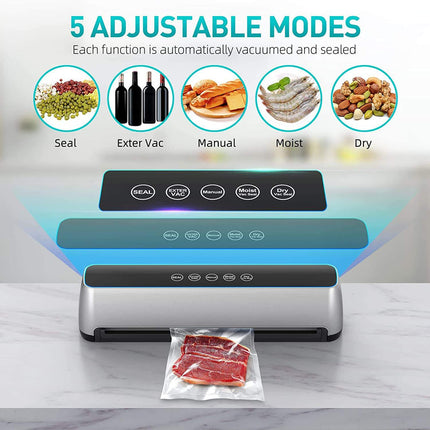 Portable Automatic Vacuum Sealer Machine with LED Touch Controls and 5mm Wide Seal Strip