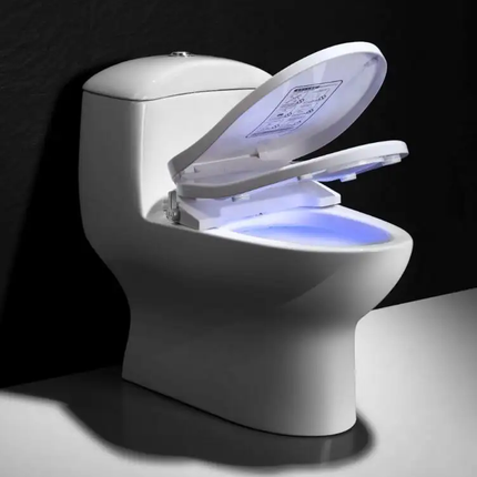 Automatic Toilet Seat with Warm Air Drying, Temperature Display & Waterproof Design