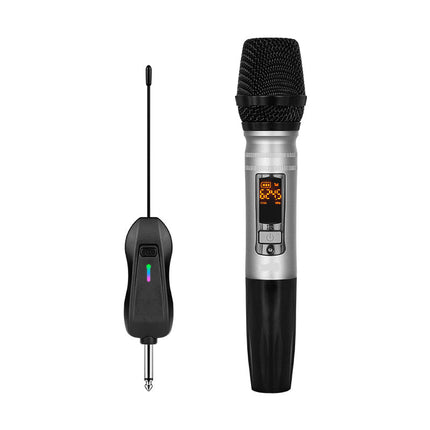 Dual Wireless Handheld Condenser Microphones with UHF Receiver for Singing, Speaking and Events