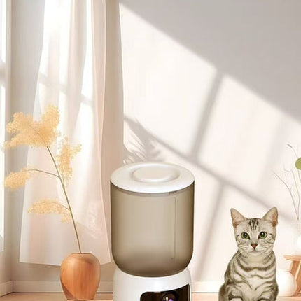 Portable Wi-Fi Pet Feeder with Custom Meal Schedule AI Tracking & Remote Monitoring White