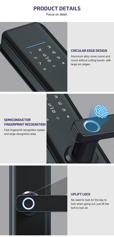 Smart Hotel Door Lock with Fingerprint, RFID, Password, and WiFi Control