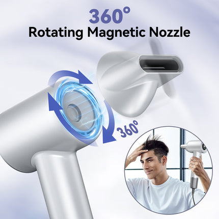 Portable High-Speed Ionic Hair Dryer with LED Display – 3 Heat & 3 Speed Settings, Lightweight Design