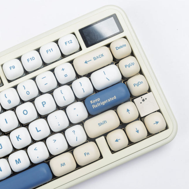 Soy Milk Themed PBT Keycaps Set – 128 Keys, MOG Profile, Dye-Sub Legends