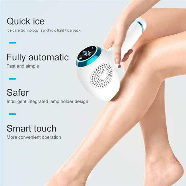 IPL Hair Removal Device for Home Use with Ice Cooling and Adjustable Energy Levels