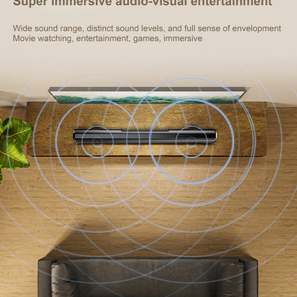 80W Portable Bluetooth 5.3 Soundbar with Built-In Microphone, HDMI ARC, Optical & AUX Connectivity