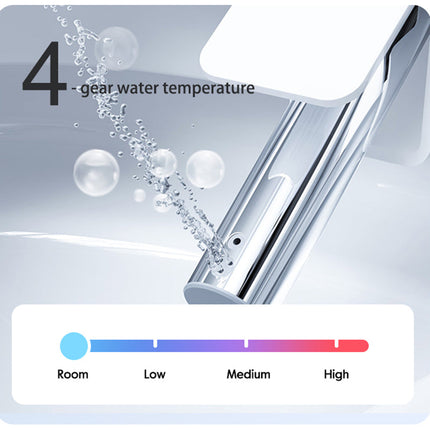 Automatic Toilet Seat with Warm Air Drying, Temperature Display & Waterproof Design