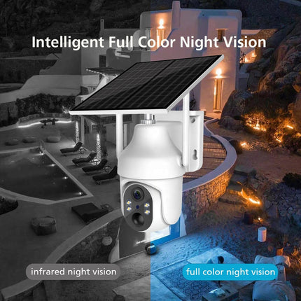Outdoor 4G Solar Security Camera 3MP with Rechargeable Batteries White