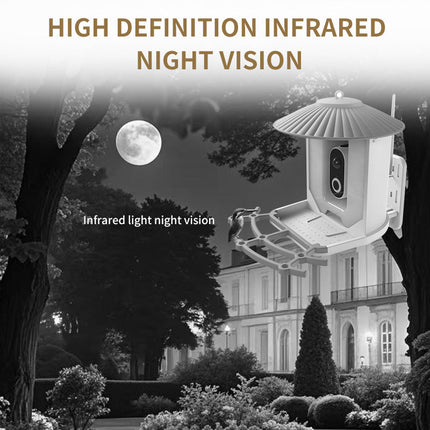 Outdoor Solar Bird Feeder with AI Camera, Two-Way Audio & Motion Sensor