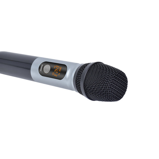 Portable UHF Wireless Handheld Microphone with Noise Cancelling for Karaoke, Stage, and Public Speaking