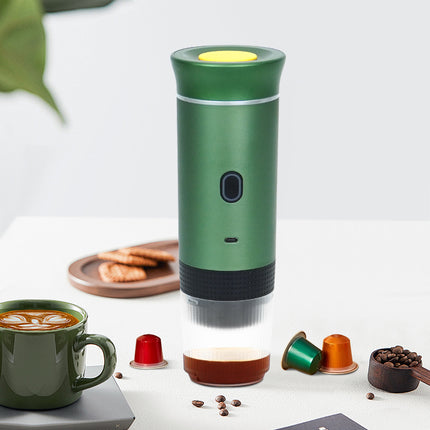 Cordless Portable Electric Coffee Maker 20 Bar Pressure 0.6L for Grounds & Capsules