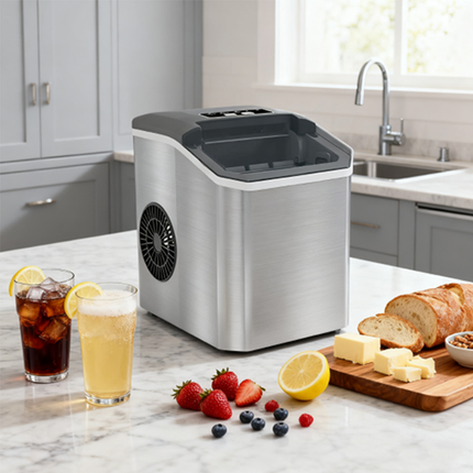 Automatic Mini Bullet Ice Maker 1.3L with Transparent Window for Home Office 220V