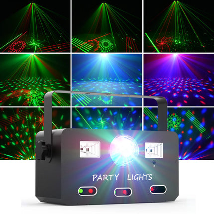 Smart RGB Laser Party Light with Music Sync, Remote Control & Multi-Effect Projection