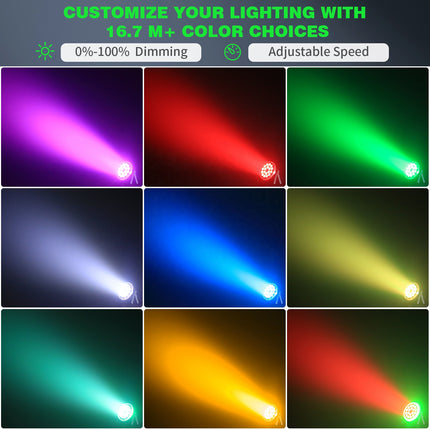 18x6W RGBW LED Par Can Stage Light for DJ Wedding Party Lighting