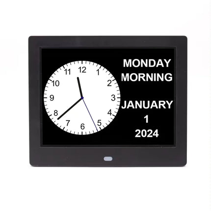 Smart 8” LED Table Clock with Digital Photo Display, Alarm & Wireless Remote