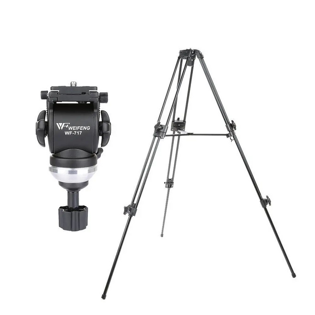 Heavy Duty Camera Tripod Fluid Head Extendable 158cm Aluminum Stand 6kg Load
