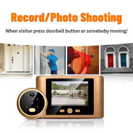 Smart Wired Door Viewer Camera with Indoor Screen, Full HD 1080P & Motion Sensor Security